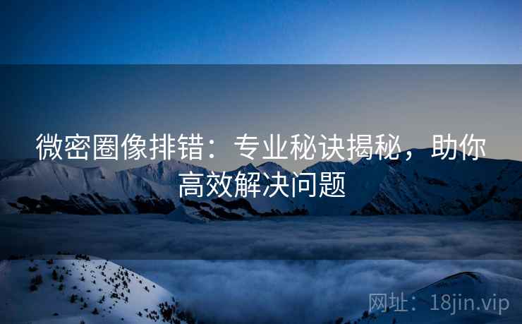 微密圈像排错：专业秘诀揭秘，助你高效解决问题