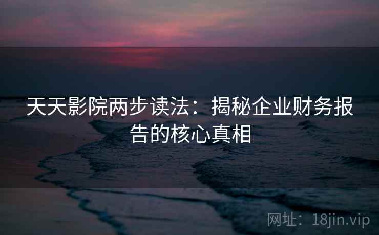 天天影院两步读法：揭秘企业财务报告的核心真相